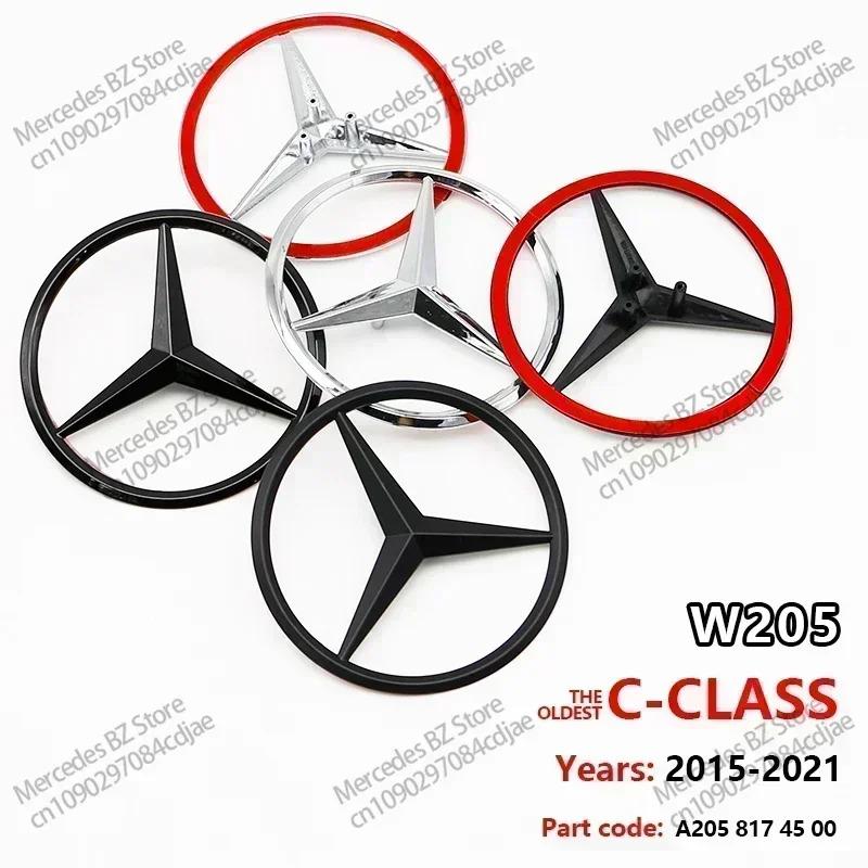 CRU1 81mm ABS Car Rear Badge Sticker 3pins Snap Trunk Emblem Decal For Mercedes Benz C-class C450 C43 AMG W205 2016-2021 A2058174500