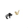 Modern Resin Bull And Golden Bird Sculpture Abstract Animal Statue Ornament for Entryway Tabletop