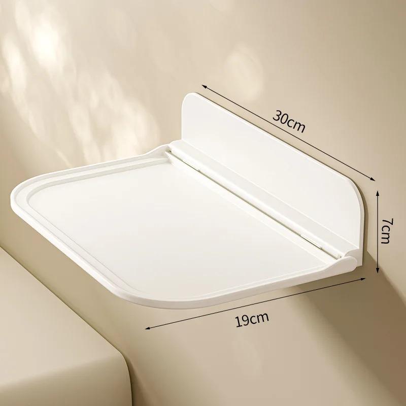 Foldable Wall Mounted Shelf-No Drill Space Saving Organizer for Bathroom Organizer WiFi Router Foldable Storage Rack Holder Tray