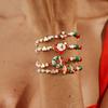 SHIXIN 4Pcs/Set Cute Santa Claus Elk Snowman Christmas Tree Pendant Bracelet Women Adjustable Rope Chain Acrylic Beaded Bracelet