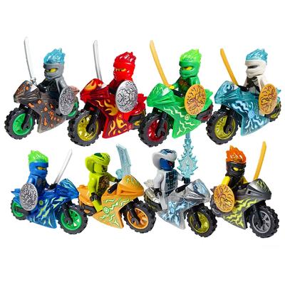 Famous Movie Action 8 Motorcycle with MiniFigures Building Bricks Blocks Model Kits Boys Kid Children Days Gifts