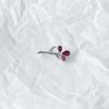 Silver Brooch with Natural Ruby ​​2.365ct, Cubic Zirconia (2152781)