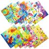 12 Sheets Of Watercolor World Flower Contrast Base Material Paper Diy Collage Decorative Handbook Scrapbook Back