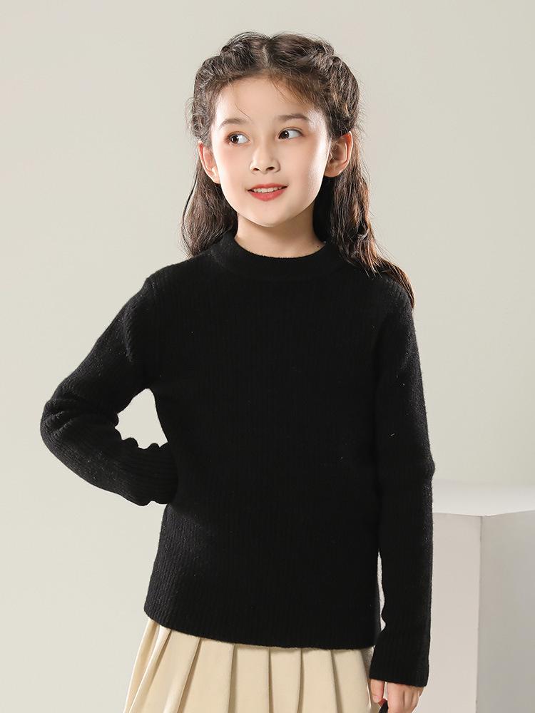 100% Wool Striped Round Neck Kids’ Thermal Sweater - Medium to Large, Unisex, Autumn/Winter