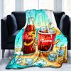 1PC Custom Name Sunny Day Soda Fun Outdooor Flannel Blankets Throw Blanket All-Season Throw Gift Bedspread for Couch, Bed, Camping Holiday Birthda