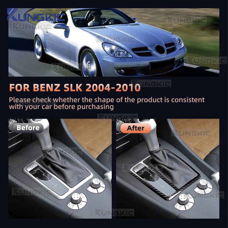 Hard Dry Carbon Fiber For Mercedes Benz SLK R171 2004 2005 2006 2007 2008 2009 2010 Automatic Central Control Gear Panel Cover