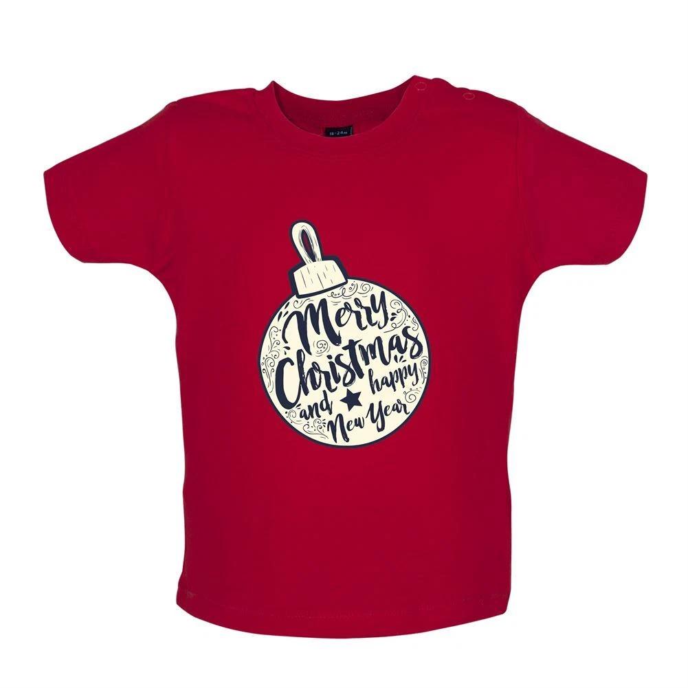 Merry Xmas Bauble - Baby Kids Boys Girls Unisex T-Shirt / Babygrow - Christmas Festive Funny Love Santa 130