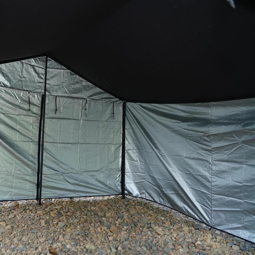 GOGlamping HENKAKU Tarp Zelt TC DIY Wandoptionen [Netz/TPU/Oxford] [Vorne/Seite] DIY Quadratisches Tarp TC Tarp für Solo-Camping, Kompakt und für den Außenbereich