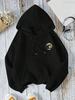 New with Different Moon Prints Front and Back Printed kangaroo pocket Hoodies Casual and Fashionable Women's Clothing