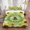 3pcs Bee Sunflower Bedding Set, Includes 1 Comforter + 2 Pillowcases, Without Pillow Inserts, Soft Comfortable, Lightweight Breathable064