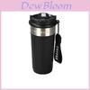 Modern Double Wall Insulated Coffee Mug With Straws For Home Office Use