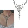 Y2k Gothic Cross Necklace for Women Men Jewelry Cross Pendant Punk Barbed Wire Thorns Metal Necklace Jewelry Ornament