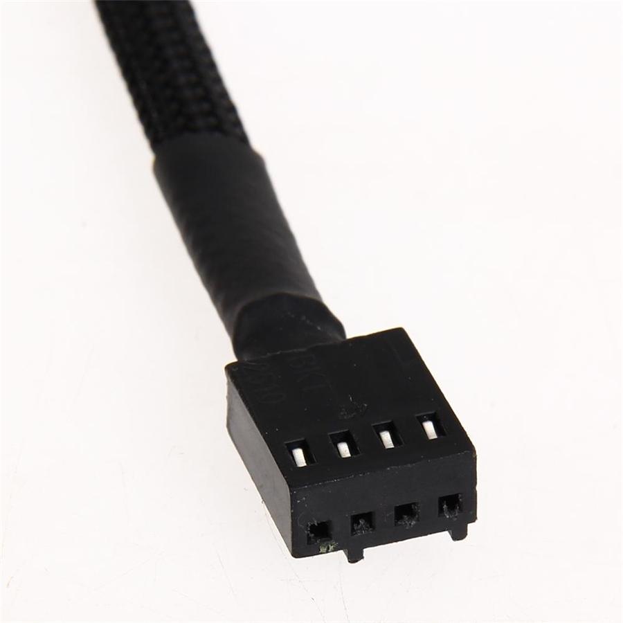 PWM 4-Pin Fan Extension Cable with Black Sleeving (11")