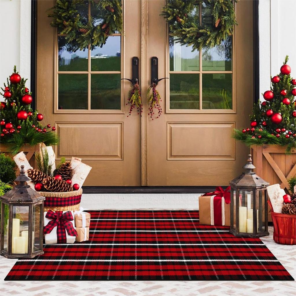 Minimalist Checkered Doormat Stain-Resistant & Non-Slip Entrance Hallway Mat Bathroom Rug Home Decorecor