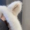 Plush Ear Protection Hat Warm Plush Fox Ears Hat Outdoor Bucket Hat  Women
