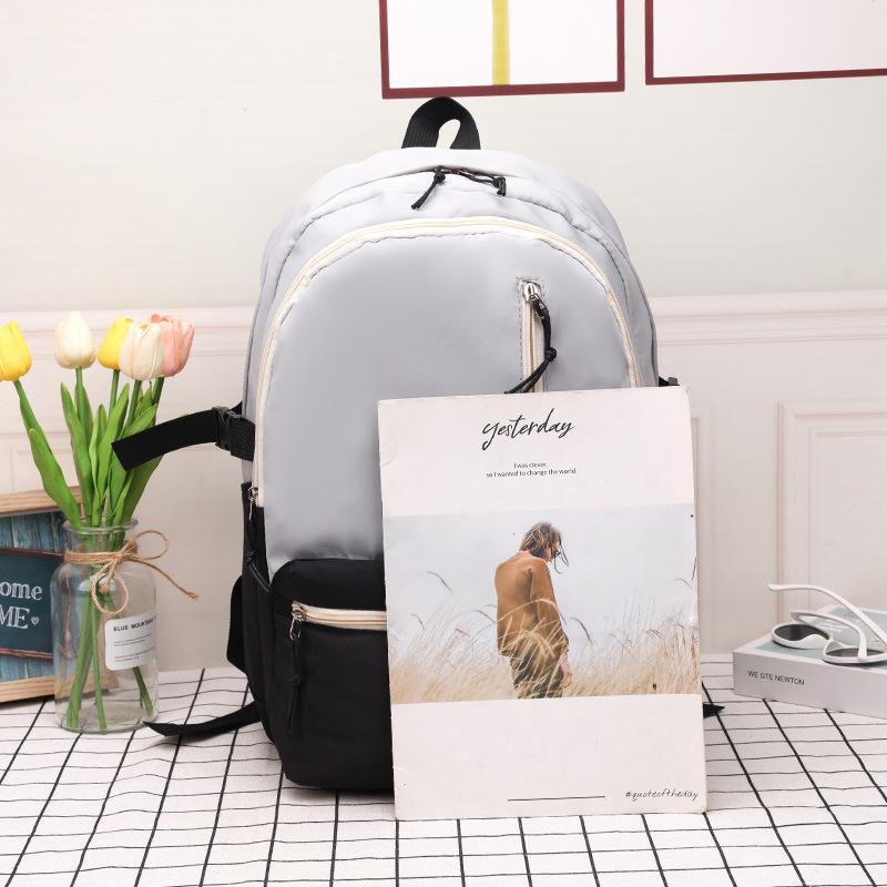 Simple style student campus backpack junior high school high school student large capacity backpack versatile travel schoolbag