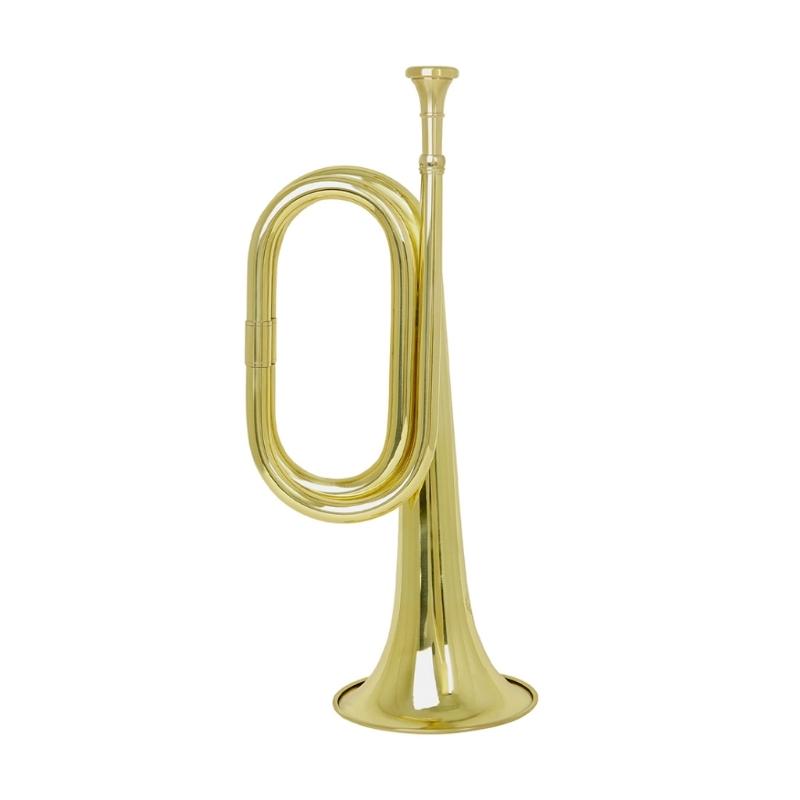 

Brass Trumpet School Band Orchestras Kids Bugle with Mouthpiece Musical Instruments Beginners Big Strides Spanish Bugle золотой