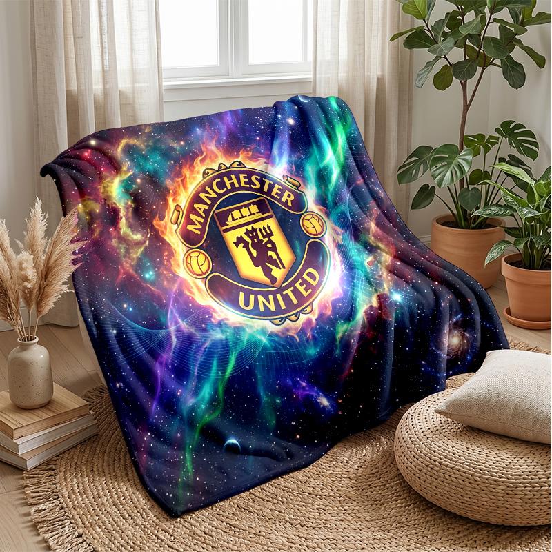 Manchester United Theme Blanket Soft Flannel Blanket Plush Throw Blanket Cozy Sofa Bed Blanket for Home Decor