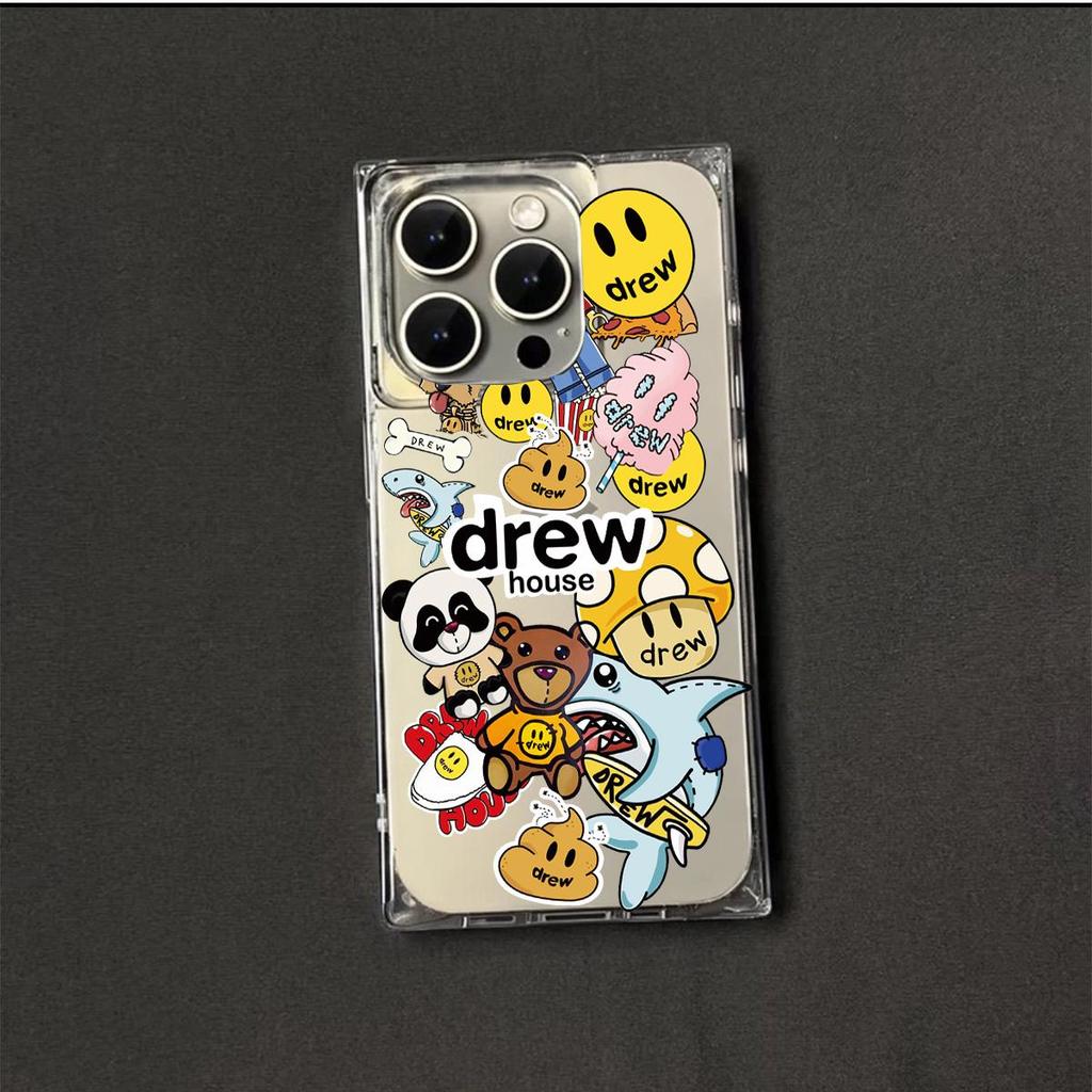 Clear Square Back Tube Case Protection For iPhone 14 Pro Max 13 11 16 ProMax 15 Plus 12 Anti-Oxygen,Cartoon Anime Pattern Casing