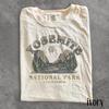 Vintage tričko Yosemite, Grafické tričko s ilustrací krajiny hor Národního parku, Retro cestovní top Comfort Colors®