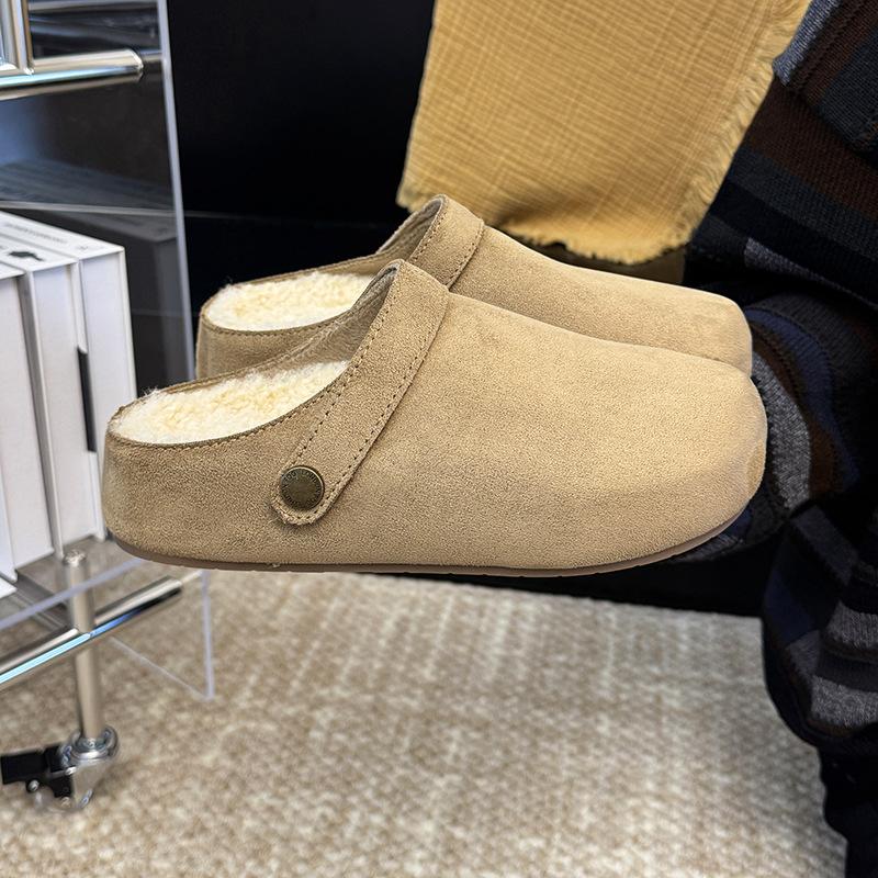 Comfortable and Versatile Thick-soled Cotton Slippers Women's New Velvet Warm Thick-soled Slippers In Autumn and Winter 2025 Outer Slippers