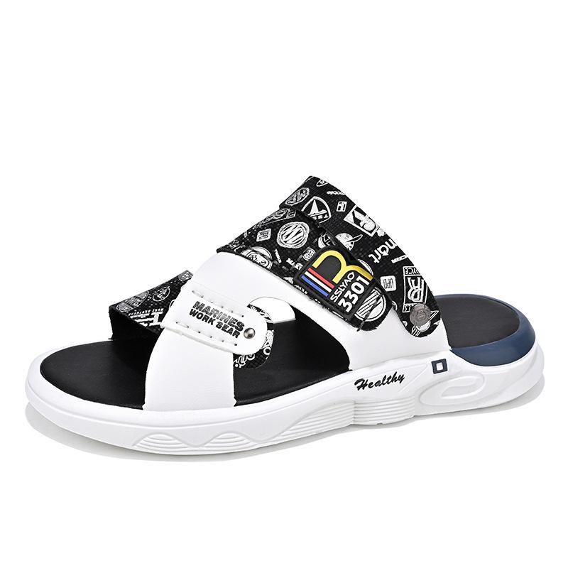 

Чоловіче взуття сандалі тапочки двосторонні 2024 новий літній прохолодний пляжне взуття повсякденні універсальні з відкритим носком прохолодні тапочки популярні 44 срібний