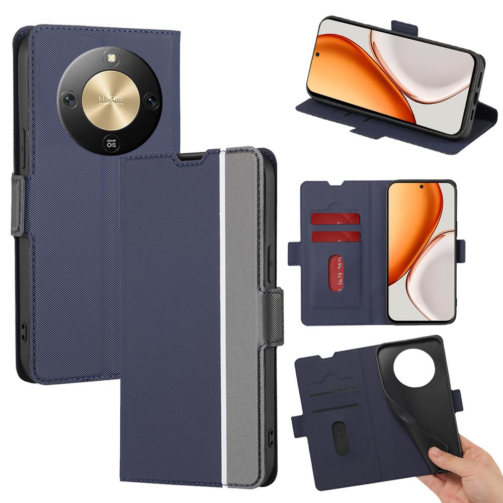 For Honor X70 5G Case Card Holder Twill Texture Leather Phone Cover