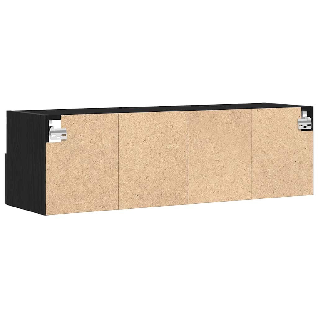 TV Wall Cabinet Black Oak Effect 100 x 30 x 30 cm