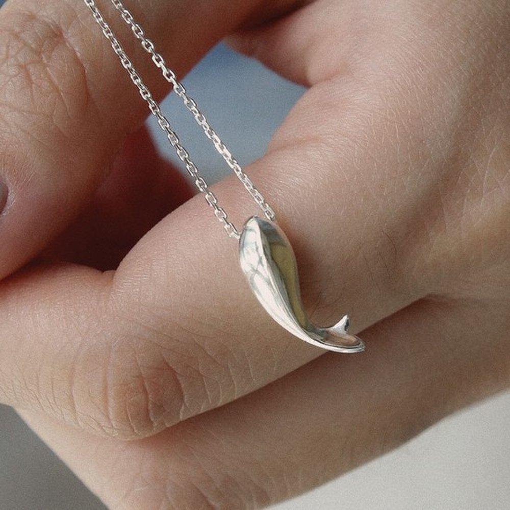 J.Lauren Orca Whale Silver Necklace N01229