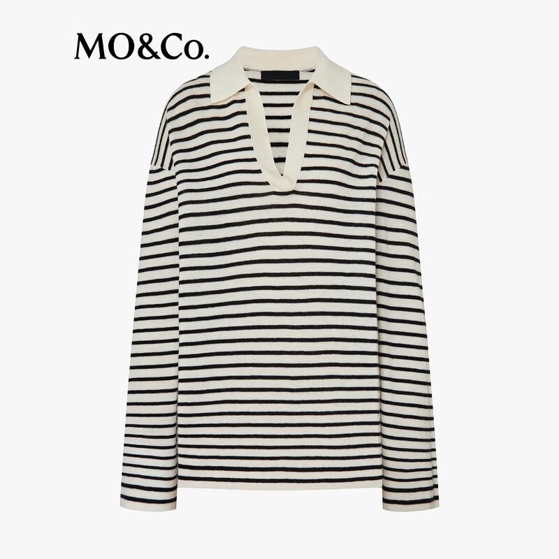 MO&Co. Striped Loose Fit Wool Sweater