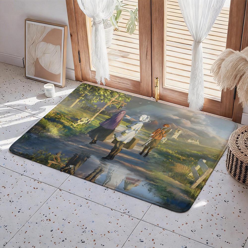 Anime Frieren: Beyond Journey's End Floor Mat Eco Flannel Doormat Non Slip Odorless Indoor Floor Rug Soft Short Plush Home Mat