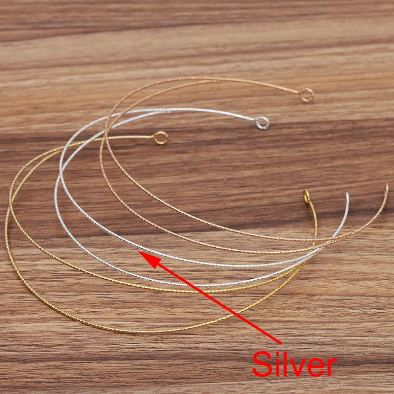 3pcs Metal Hairband Two-line Bride Crown Headdress Gold Silver Hairwear Head Hair Bands Base Setting Jewelry Components Wedding