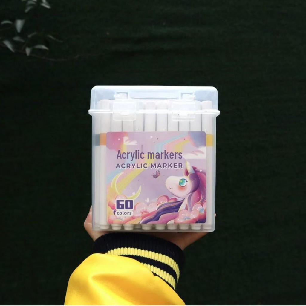 Acrylic Marker - Washable, Non-Bleed, Quick-Drying, Layerable, Waterproof Pen for Art & School.