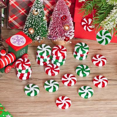 25pcs Acrylic Candy Ornaments - Festive Christmas Tree Decorations, DIY Jewelry Making Supplies, Art & Sewing Craft Accessories