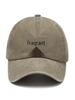 Men's Retro Distressed Washed Cotton Baseball Cap - Soft Top Duckbill Hat with Print