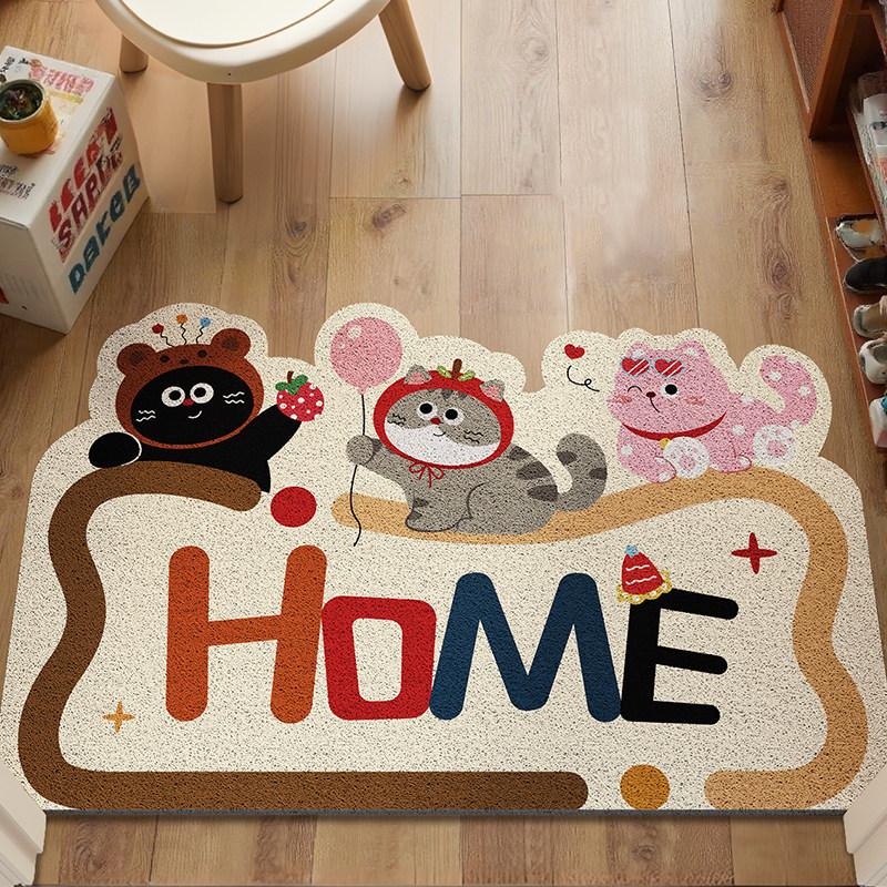 Entry Door Floor Mat Entry Door Door Door Mat Non-Slip Floor Mat Entrance Wear-Resistant And Dirt-Resistant Foot Mat Silk Ring Can Cut Carpet