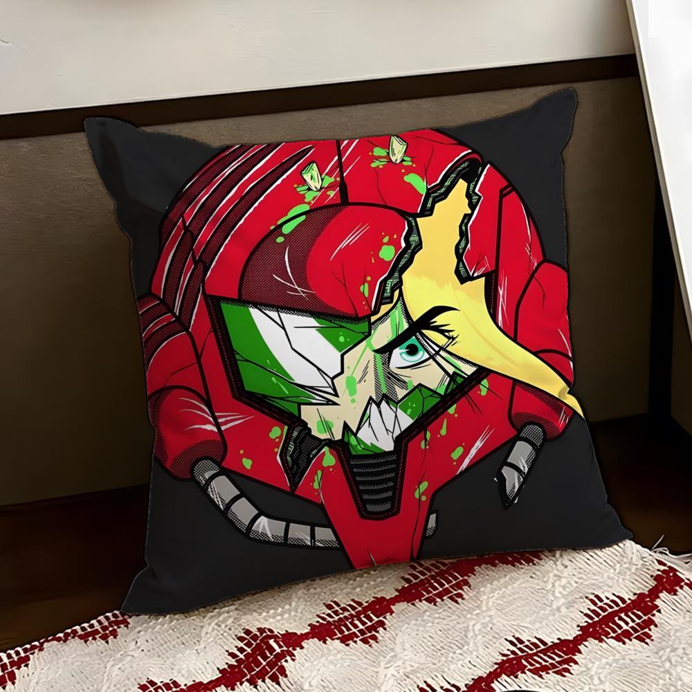 MMetroid Anime Cushion Cover Reversible Soft Durable Pillow Cover Home  Car MultiScene Use for Daily Comfort