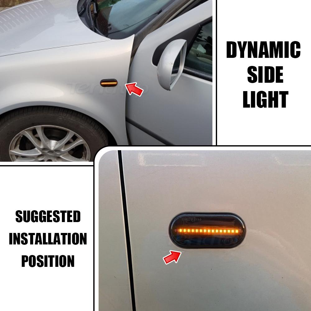 2 pezzi Indicatori di direzione dinamici a LED Luce di posizione laterale Lampada per VW Volkswagen Bora Golf 3/4 Passat 3B Polo 6N Sharan Vento T5 SEAT Ibiza
