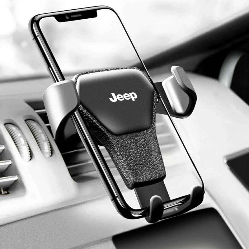 Gravity Car Badge Phone Holder Bracket Air Clip Mount Stand Accessories For Jeep Big Wrangler Grand Cherokee New Energy Gladiator SRT Wrangler