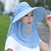 Oversized Wide Brim Sun Hat with Neck Flap, UPF 50+ UV Protection Foldable Outdoor Hat for Women Men