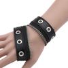 Punk-Stil Breites Lederarmband mit Nieten und funktionierendem Reißverschluss für edgy Modeaccessoires