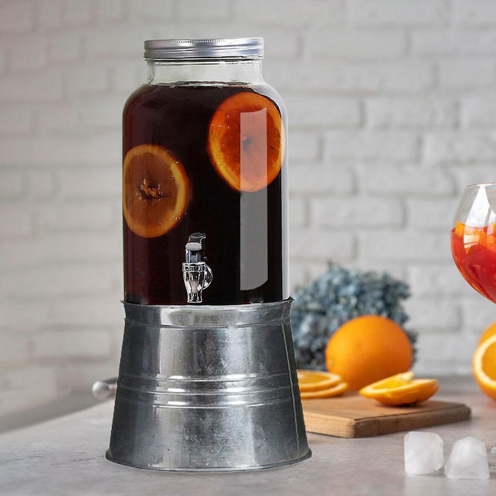 Glass Canister Jug Kettle Bucket 3000ml Clear with Spigot Bottle Pot Container for Cooking Kitchen