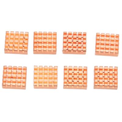 8pcs Heat Sinks Pure Copper Heatsinks with Adhesive Patches for Motherboard Graphics Card Sound