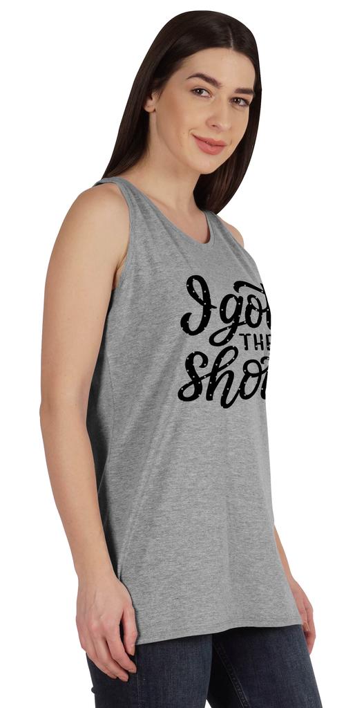 Inkmeso I Got The Shot Funny Pro-Vaccine Sleeveless Tank Top T-shirt For