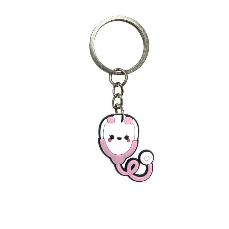 Cute Medical Themed Silicone Keychains With Blank Label Tags Lovely Cartoon Designs For Nurses Doctors Gifts Daily Use