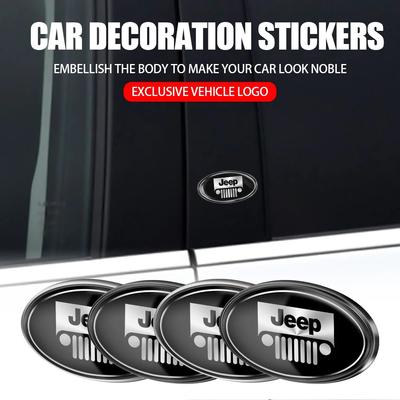 Self-Adhesive 3D Car Emblem Sticker Body Trunk Decor for Renegade Wrangler JK Grand Cherokee Compass Exterior Accessories