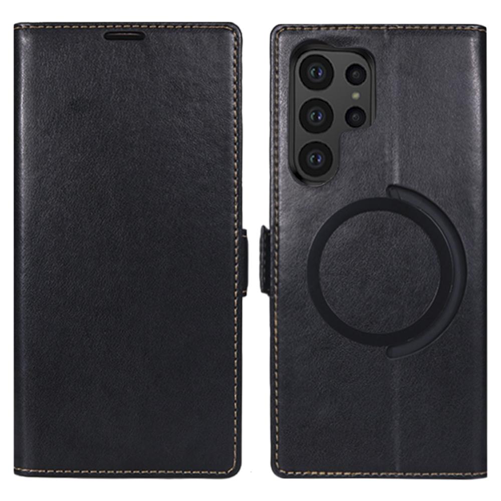 For Samsung Galaxy S25 Ultra Case Compatible with MagSafe Wallet Stand Leather Flip Phone Cover