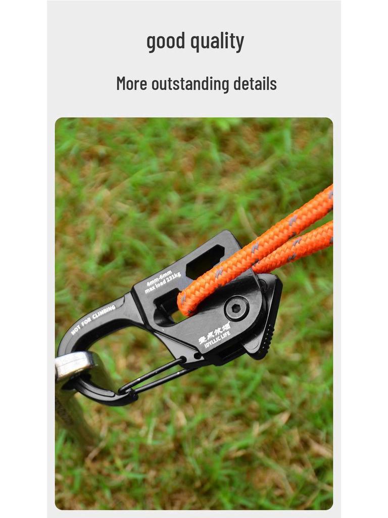 Aluminum Alloy Self-Locking Tent Rope Tensioner for Outdoor Camping