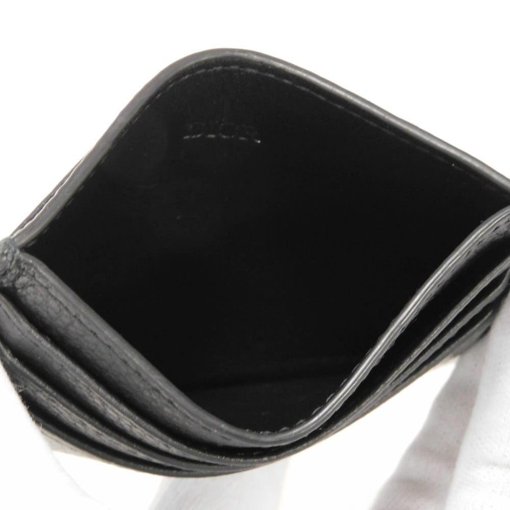 Used 10656 CD Icon Card Holder 2ESCH135CDI_H00N 7946 Current Icon Signature Grain Calfskin Pass Case/Business Card Logo