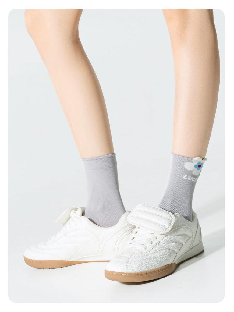 Women's Cute Animal Floral Mid-Calf Socks - Spring/Autumn Breathable Non-Slip Cotton